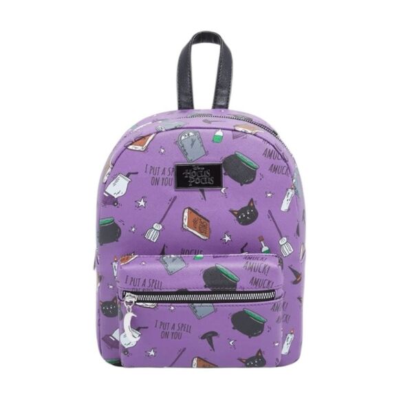 Disney Hocus Pocus Icons Mini Backpack Purple Black Polyurethane Sanderson Siste - Picture 1 of 4